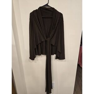 Angelrox Flutter Cape Wrap Jacket Brown One Size Fits Most Rayon Spandex Blend